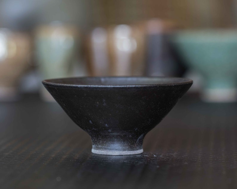 Vintage Black Tall Foot Bowl