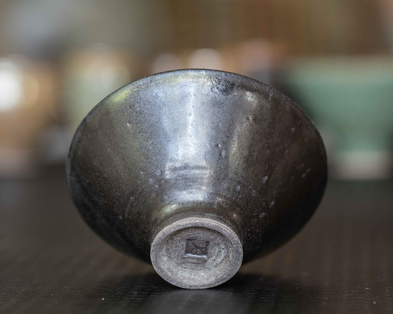 Vintage Black Tall Foot Bowl