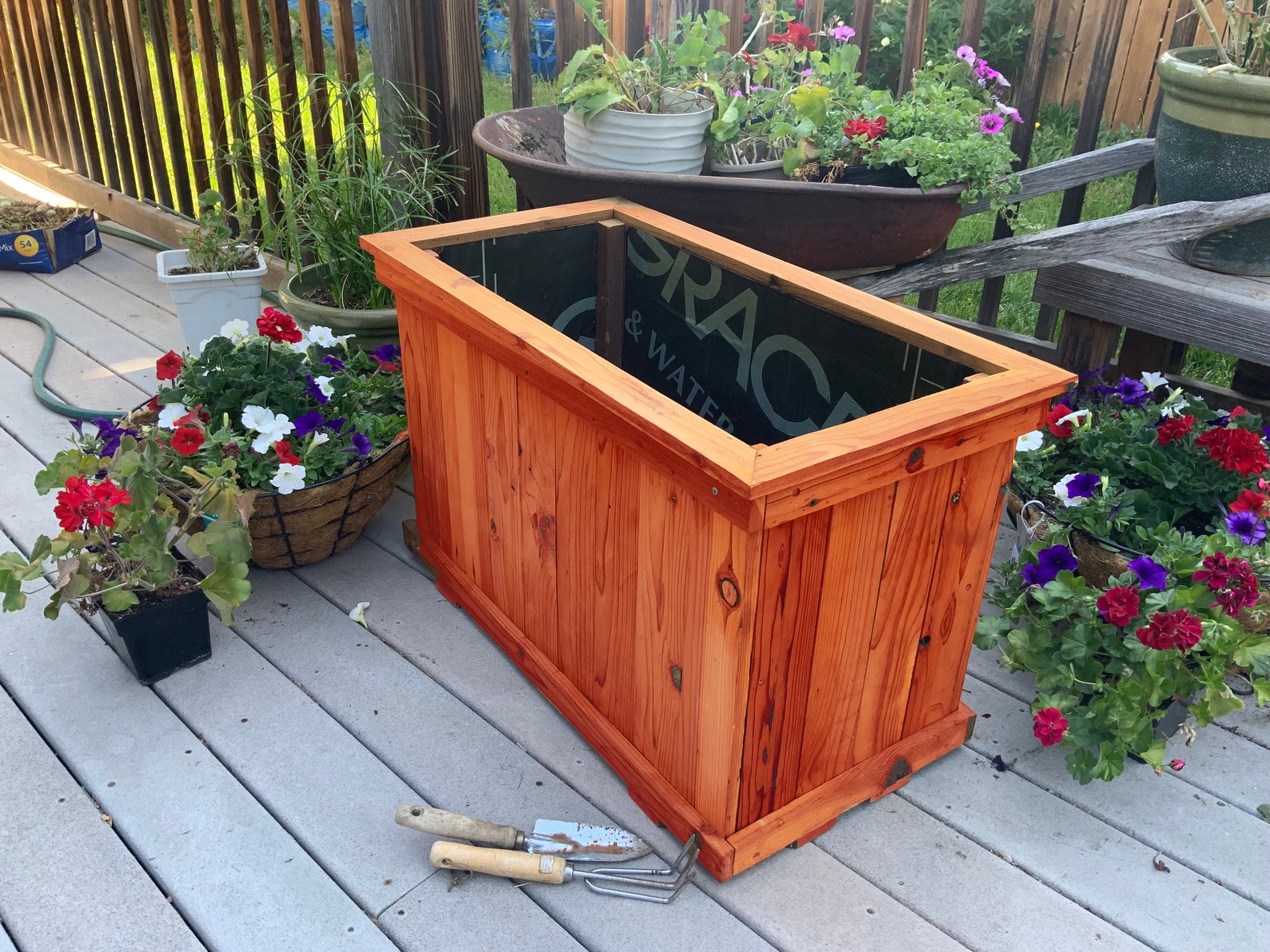 Large Redwood Planter Traditional and Self Watering Options Etsy