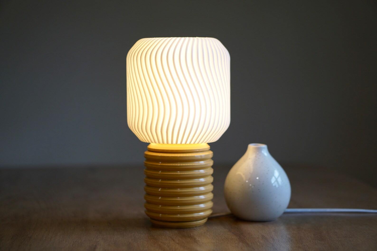 TWIRL Modern Table Lamp Unique Accent Lamp Mid Century Etsy