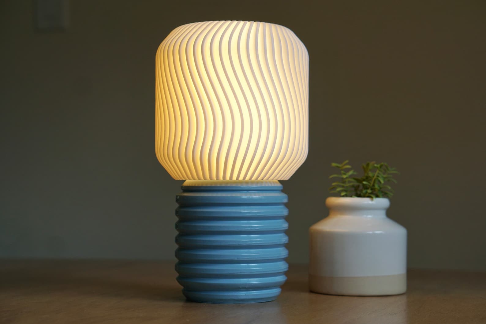 TWIRL Modern Table Lamp Unique Accent Lamp Mid Century Etsy