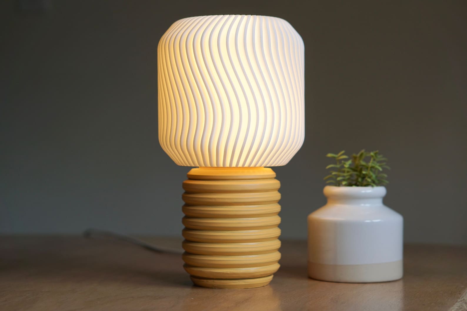 TWIRL Modern Table Lamp Unique Accent Lamp Mid Century Etsy