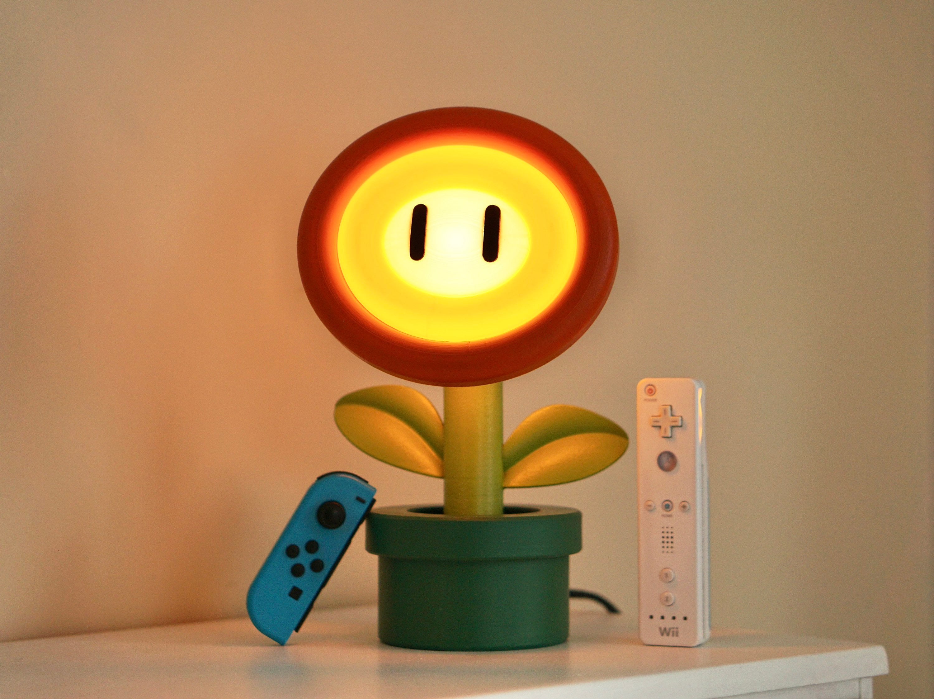 Fire Flower Lamp - Mario Themed Lamp - Fun Table Lamp - Super
