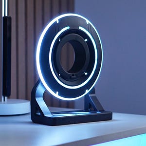 Tron Disc 2.0, Premium - LED light up Tron Legacy Identity Disc - LIGHTS & SOUNDS - Stand Included - usb-c Rechargeable - Tron Ares - Read!!