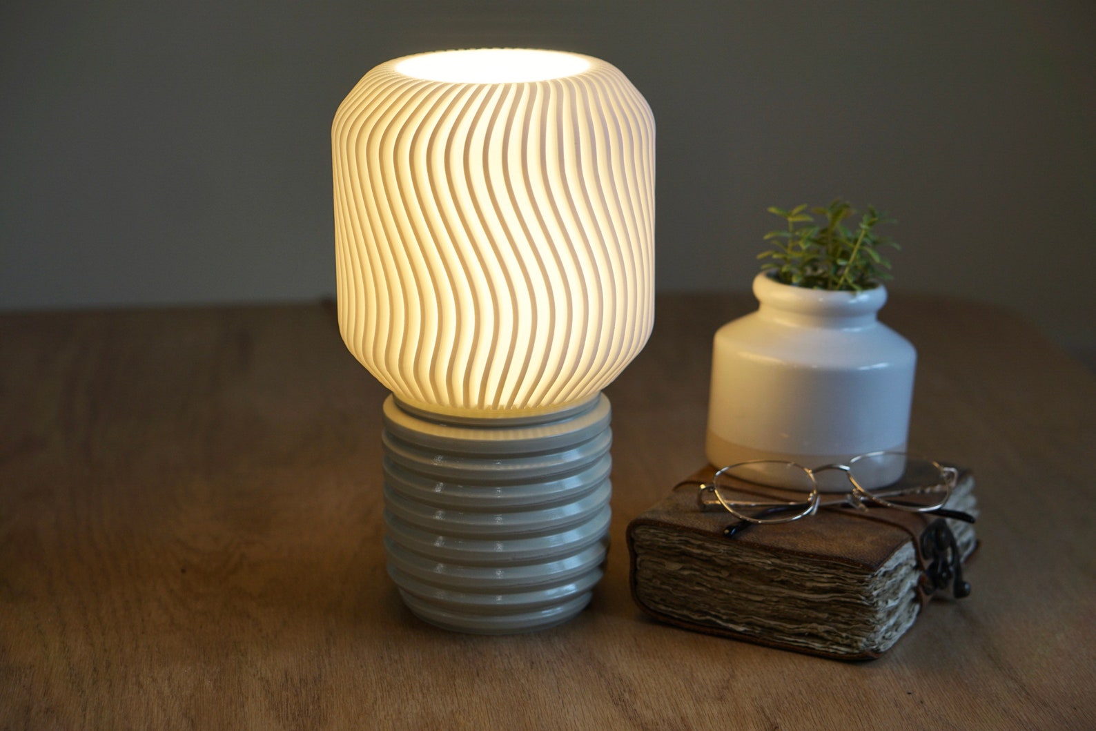 TWIRL Modern Table Lamp Unique Accent Lamp Mid Century Etsy