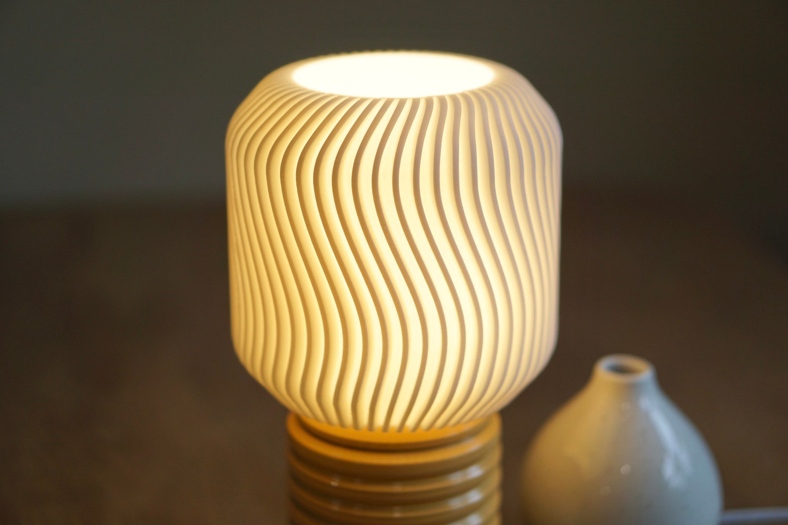 TWIRL Modern Table Lamp Unique Accent Lamp Mid Century Etsy