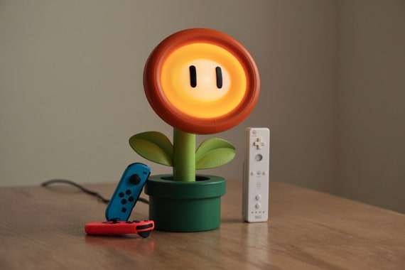 Mini Lámpara Flor de Fuego 3D - Mario Bros