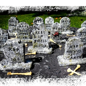 Miniature Tombstone - 20 styles to choose from - Spooky Scary Halloween Decoration Handmade Mini Headstone SOLD INDIVIDUALLY not as a set