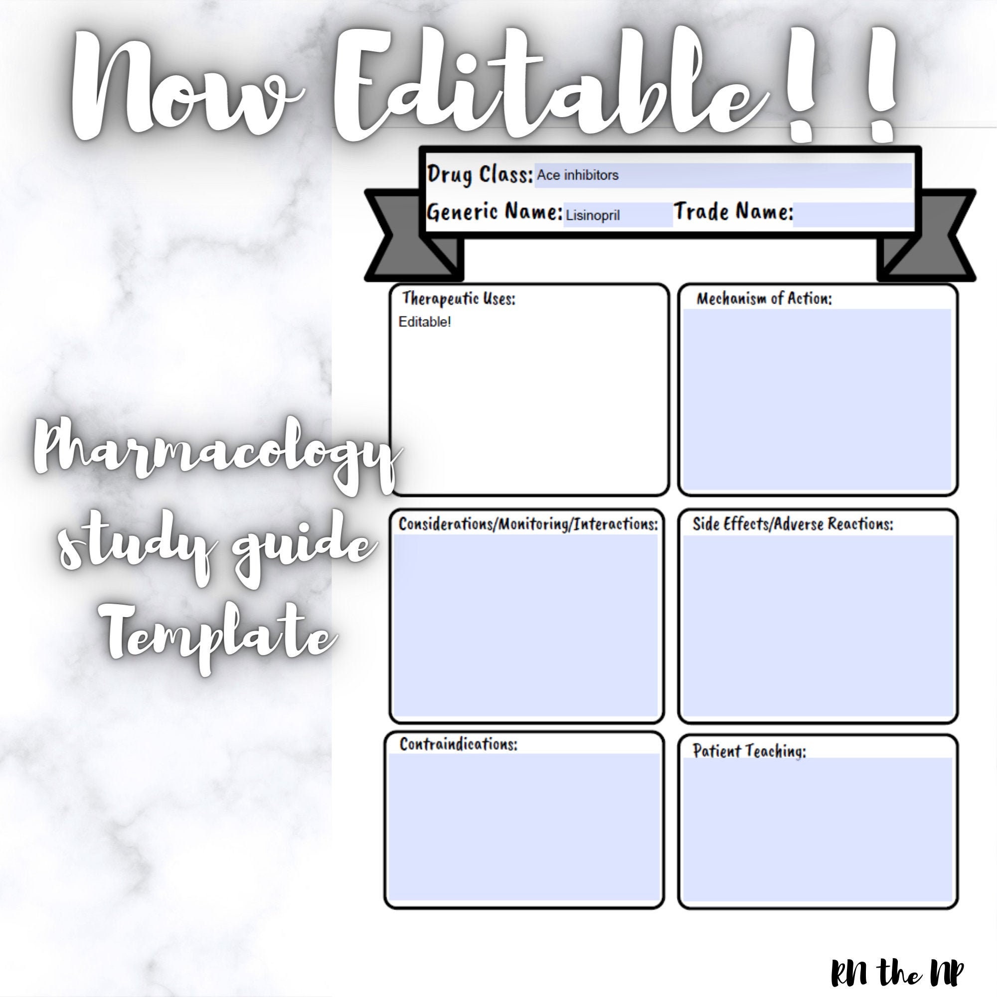 Pharmacology Blank Study Template *Now Editable* With Pharmacology Drug Card Template