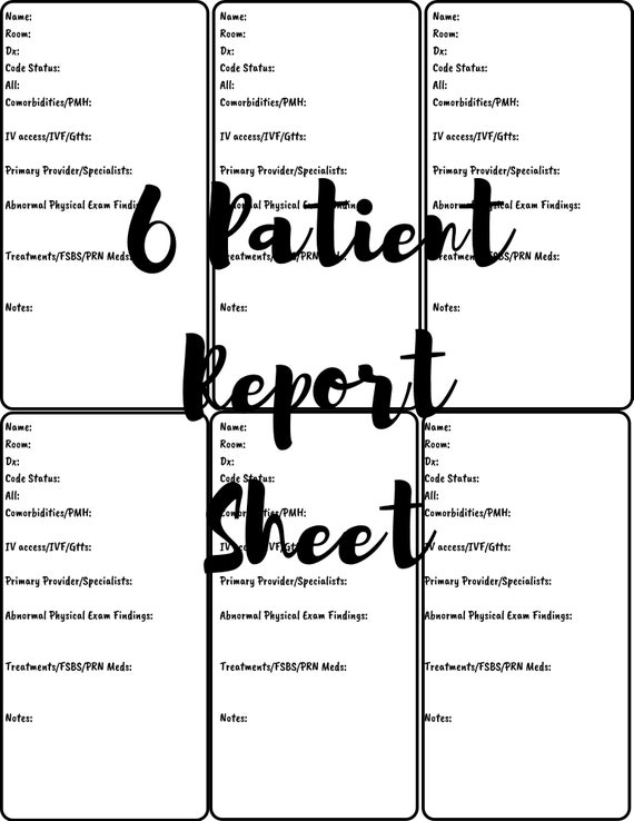 6-patient-report-sheet-pca-pct-cna-med-tech-lpn-nursing-etsy