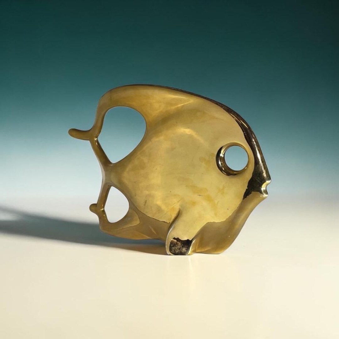 Jaru Ceramic Gold Biomorphic Fish - Etsy