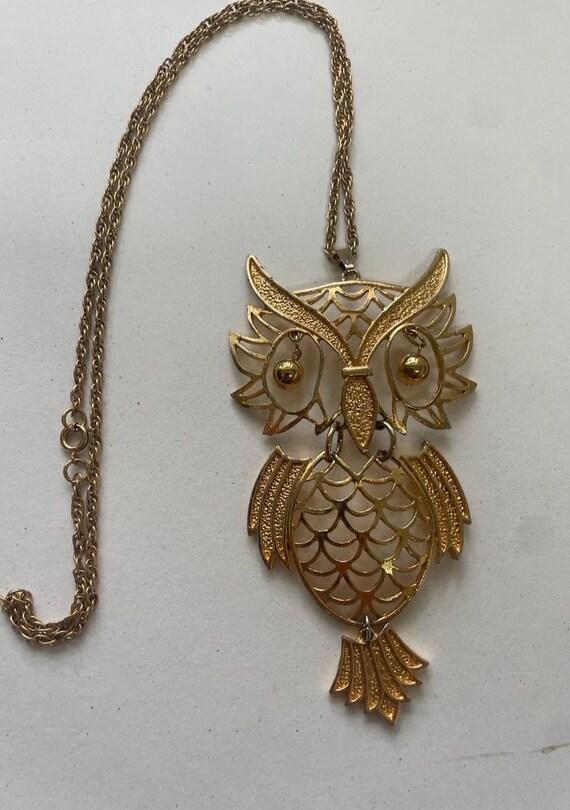 1960年代ヴィンテージの大きなフクロウの鳥モチーフのステートメント 