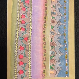 Página para colorir para adultos: cartão postal da Itália