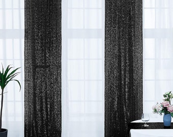 Black Sequin Backdrop Curtains