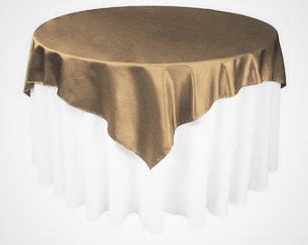 Dark Gold Satin Table Overlay 58''x58''