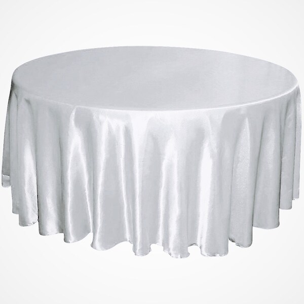 Nappes rondes en satin blanc 132''