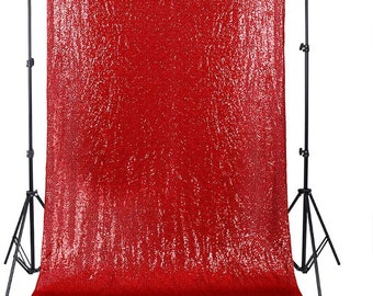 Partisout Sequin Backdrop Curtain 4ftx7ft Red Sequin Backdrop Sequence Backdrop Party Glitter Backdrop Sparkle Backdrop Wedding Photo Backdrop and Shimmer Backdrop