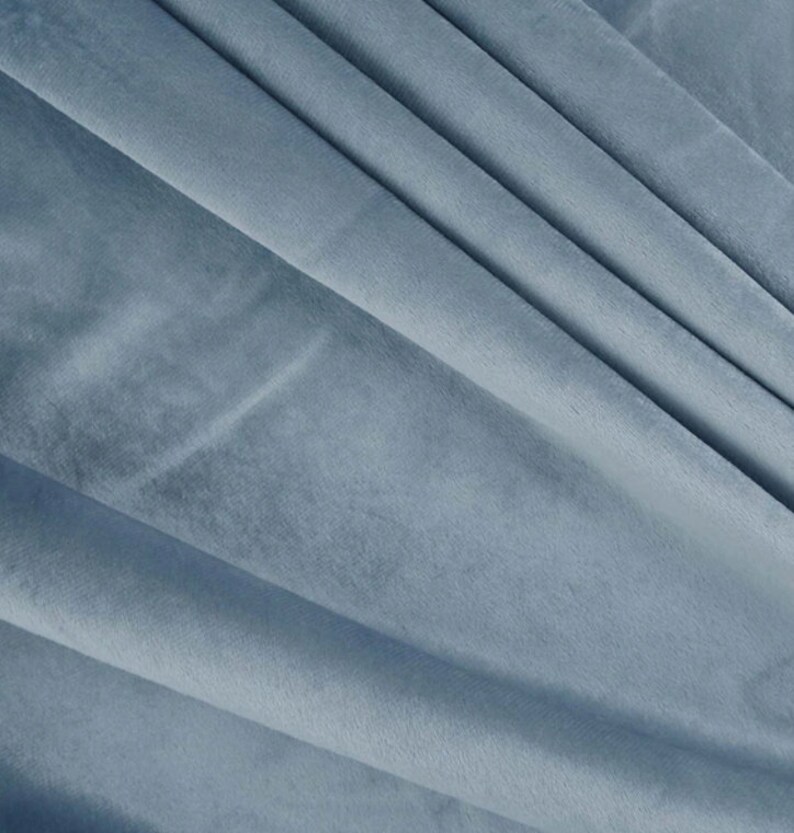 Slate Blue Royal Velvet Fabric 58'' Wide Sells by the Etsy
