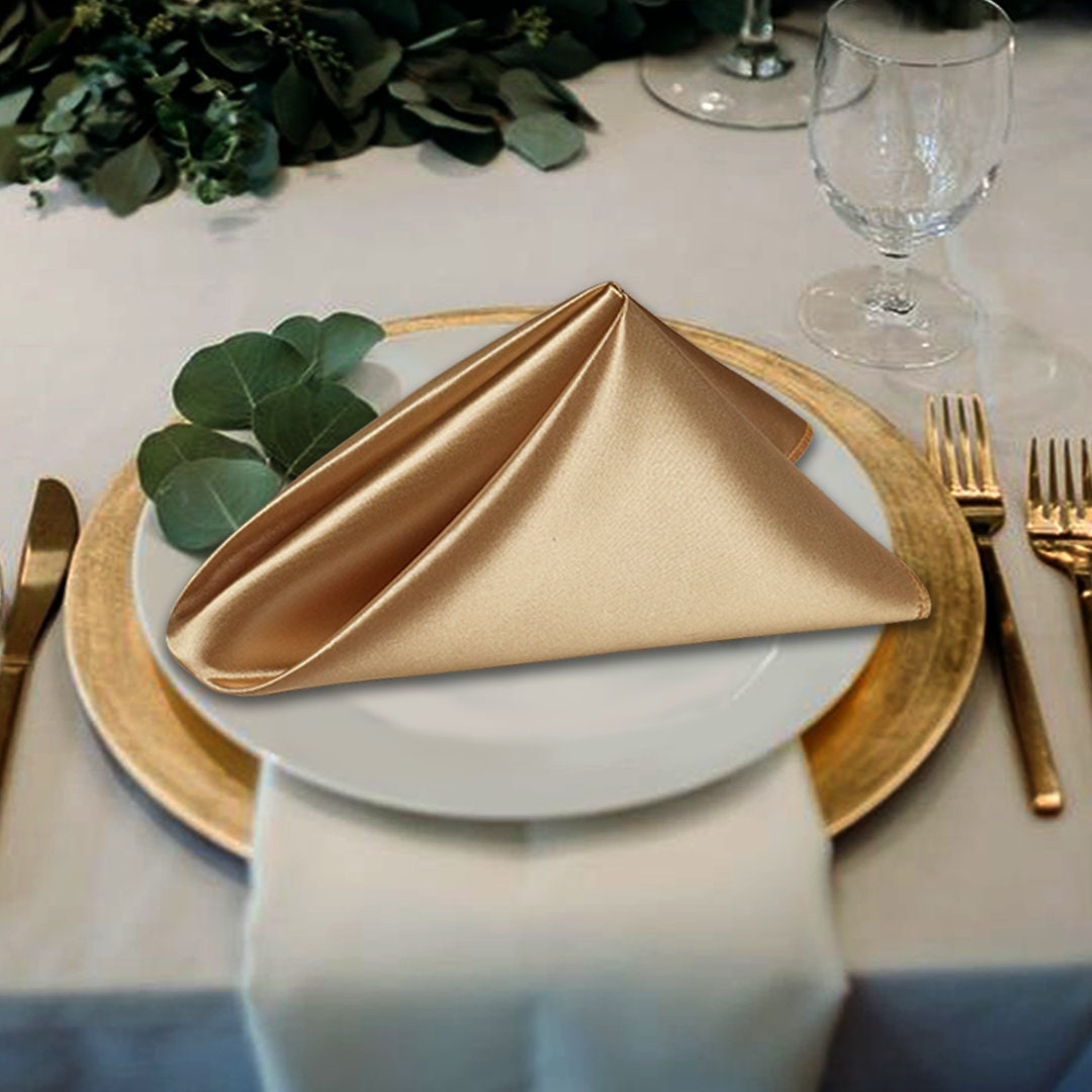 Gold Satin Napkin Etsy