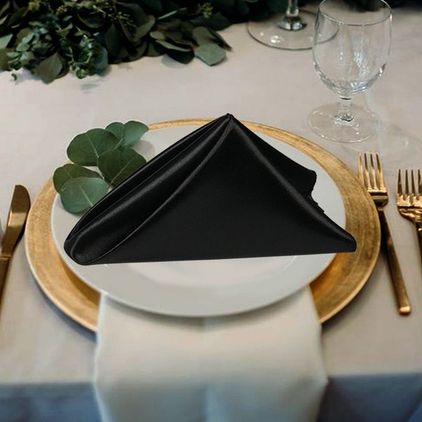 Black Satin Napkin