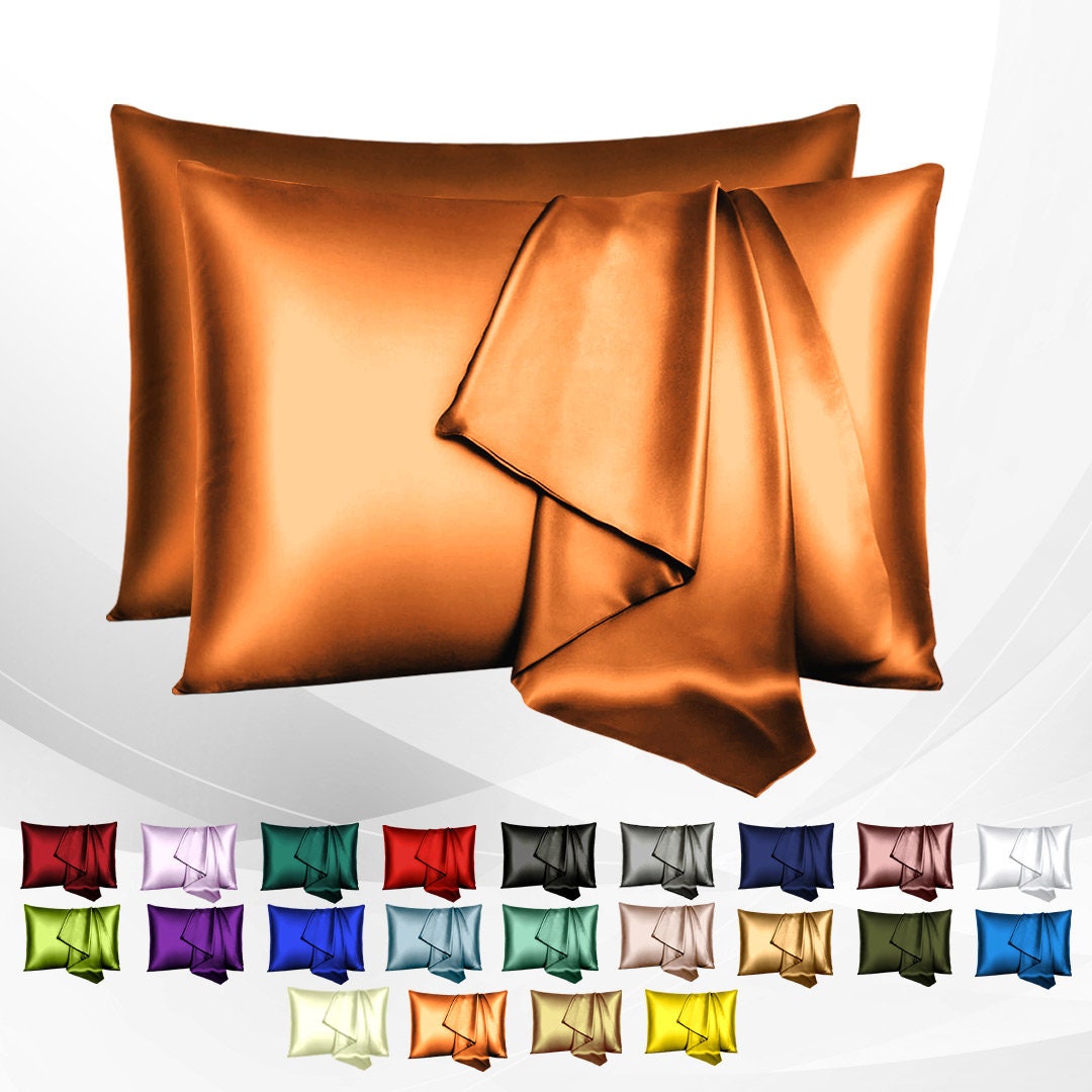 20x30 Satin Pillow Covers Orange 2pack Etsy