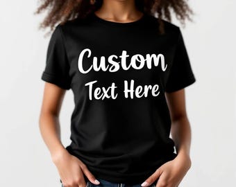 Personalized Cotton T-Shirt: Custom Text, Birthday Gift