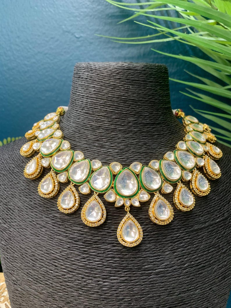 Rihana Sabyasachi inspired kundan choker necklace image 3