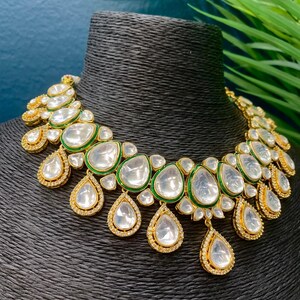 Rihana Sabyasachi inspired kundan choker necklace image 2