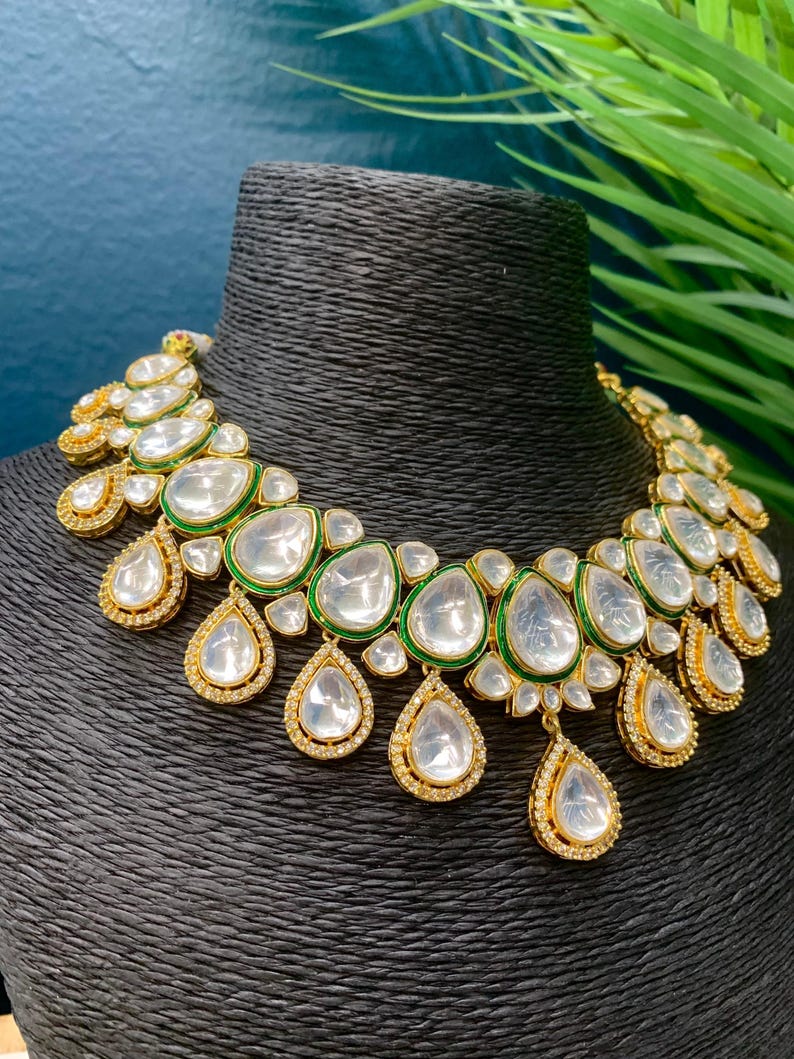 Rihana Sabyasachi inspired kundan choker necklace image 2