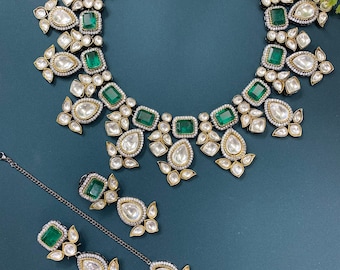 Kumud collar kundan sin cortar inspirado en sabyasachi