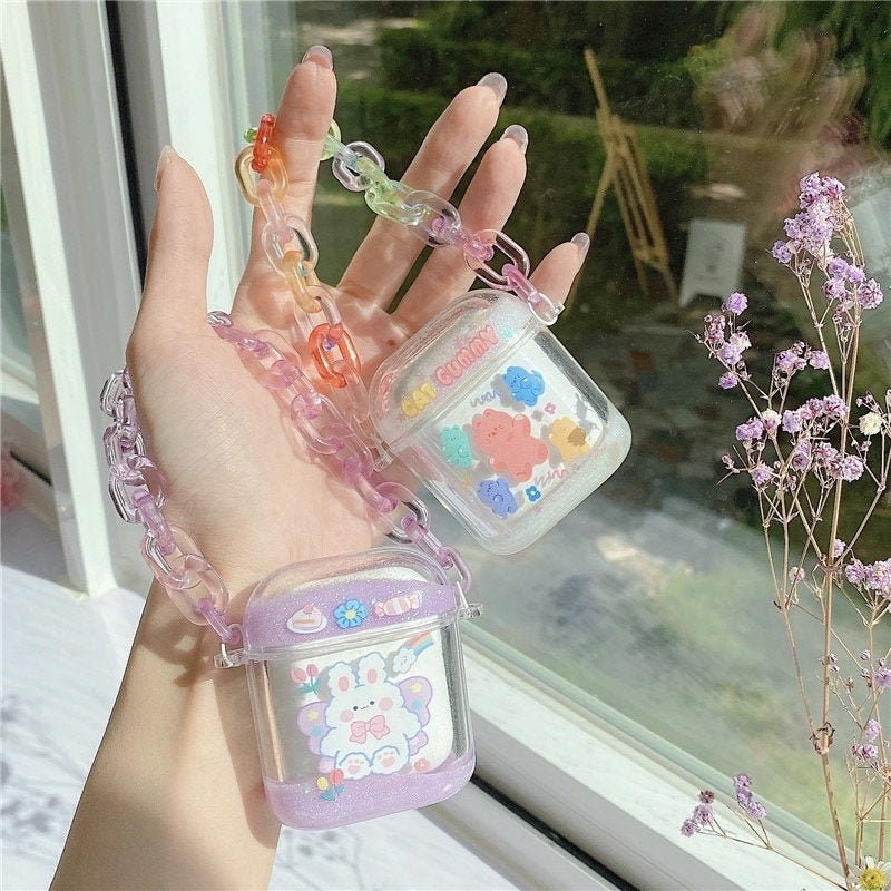 Sparkling rainbow color protective hard AirPod 1&2 AirPod Pro Case|Cl…