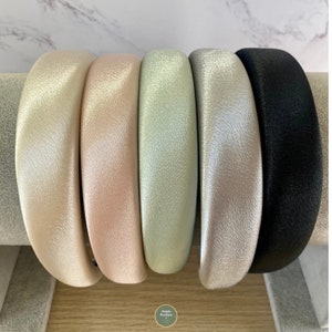 Solid Colors Pearlescent Satin Padded Headband| Silky Padding Headband| Shiny fabric Headband|Hair Accessory Gift for her