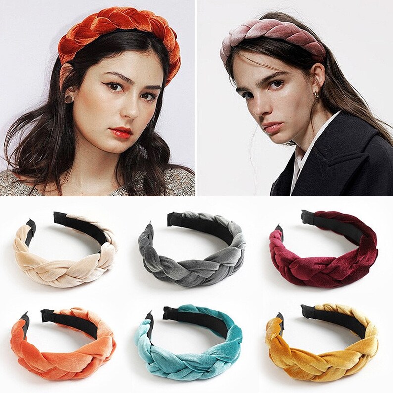 Velvet Braided Padded Headband Spanish Vintage Style Alice Etsy