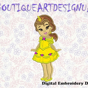 Kleine Prinzessin Applikation Maschine Stickerei Design, Applikation für Baby, Stickerei-Design