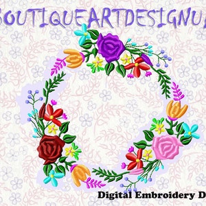 Floral Monogram fill Machine Embroidery Design, Floral, Flowers Machine Embroidery Design Monogram Embroidery design