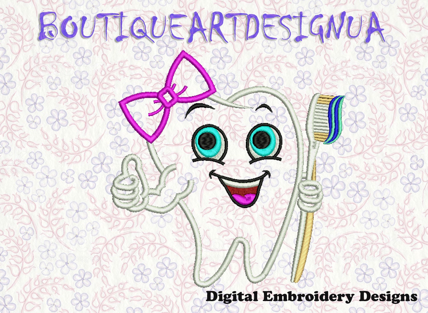 Tooth fairy applique machine embroidery design teeth fairy  etsy