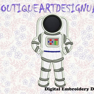 Astronaut Applikation Stickdatei, Spaceman Stickdatei, Sofort Download, 8 Formate in 4 Größen