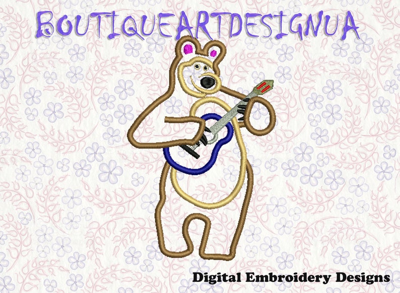 Bear from Masha and Bear Applique Embroidery Designs Masha Etsy