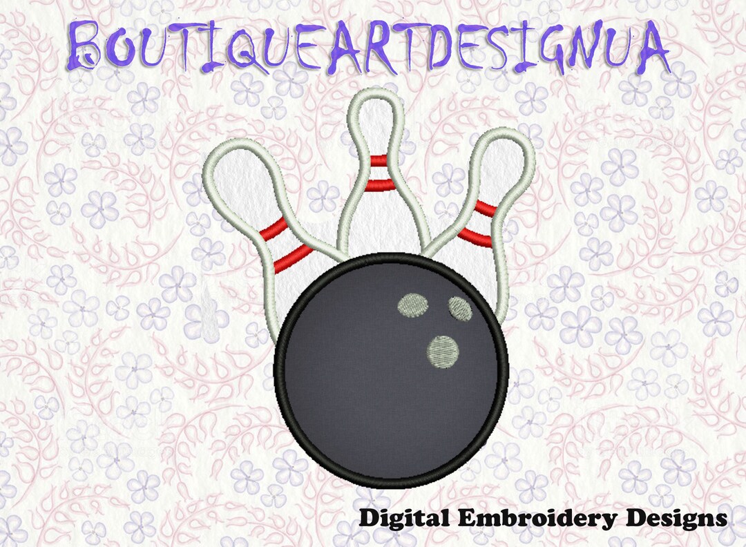 Bowling Pins Embroidery Designs, Sport Embroidery Designs, Bowling Game
