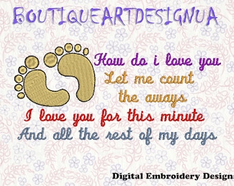 Baby fill Embroidery design Baby feet fill Machine Embroidery Design Applique for baby Lovely design Baby feet quotes