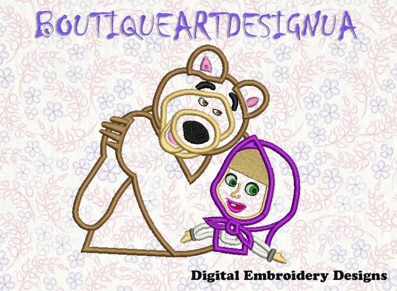 Masha Applique Embroidery Designs Masha and bear Embroidery Etsy