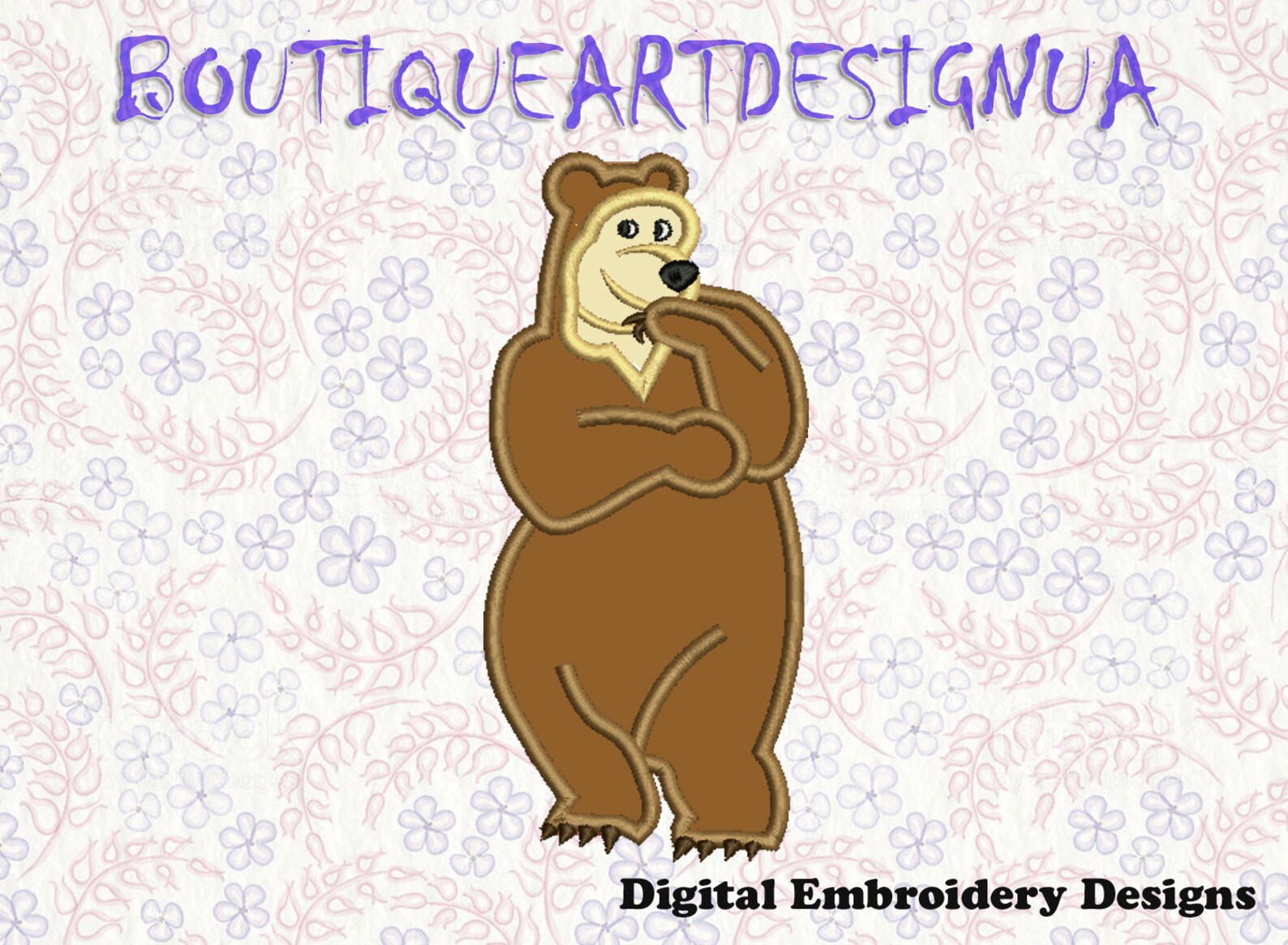 Bear from Masha and Bear Applique Embroidery Designs Masha Etsy