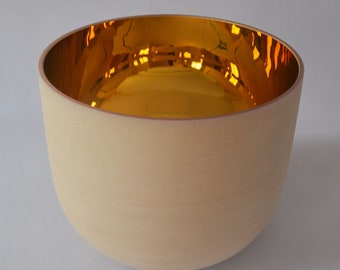 10 inches Frosted Solid 24k Gold Plated Single Side Singing Bowl With Free Mallet