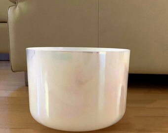 Flat Bottom 432HZ Perfect Pitch 3rd Octave Alchemy White Clear Singing Bowl Various Notes with Free Mallet and Oring