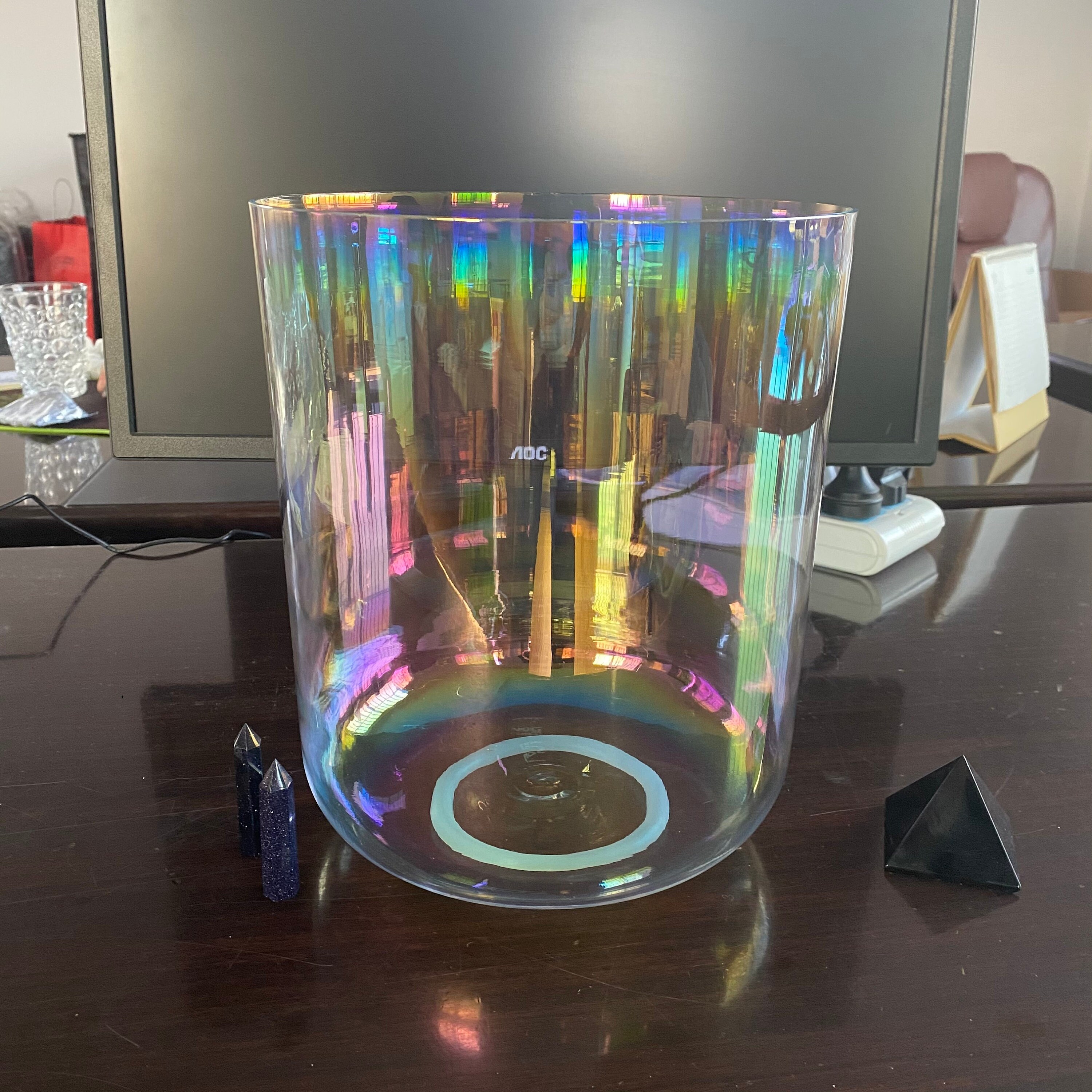 7 .75inches Clear Alchemy Crystal Singing Bowl With Free Etsy