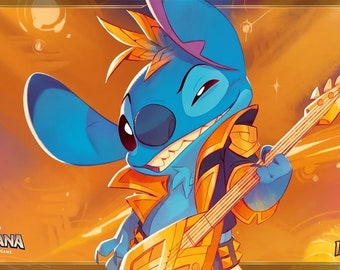 Lorcana Rockstar Stitch Into The Inklands NO-Champion Playmat TCG High Quality Fast Shipping Play Mat Trade Card Game Accessory Gift