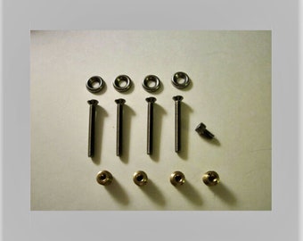 Kit di viti a testa ovale in acciaio inox e inserti in ottone per la riparazione del manico della chitarra da 1-1/2" per manici