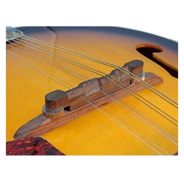 New Genuine Rosewood Adjustable Compensated 144mm Bridge with Rosewood Base 2pc set for Mandolin guitar.