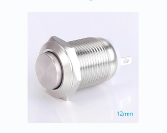 Interruttore di spegnimento/interruzione per chitarra, pulsante momentaneo in metallo da 12 mm con testa alta. Kit completo di componenti.