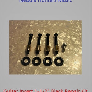 Guitar Black Neck Brass Insert 1-1/2 Kit for Repair/Upgrade Bolt-On Guitar Neck